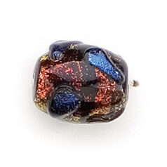 Dichroic Glass Bead - 13x10mm oval barrel