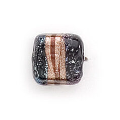 Dichroic Glass Bead - 10x5mm flat square