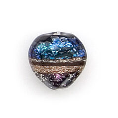 Bead, 12mm Heart Dichroic Glass