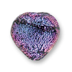 Bead, 16mm Heart Dichroic Glass