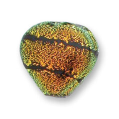 Bead, 16mm Heart Dichroic Glass