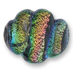 Bead, Dichroic Glass, 24x20mm twisted flat oval