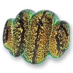Bead, Dichroic Glass, 24x20mm twisted flat oval