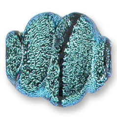 Bead, Dichroic Glass, 24x20mm twisted flat oval