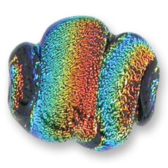 Bead, Dichroic Glass, 24x20mm twisted flat oval