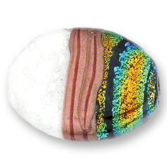 Bead, Dichroic Glass, 28x24mm flat oval