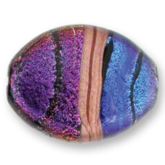 Bead, Dichroic Glass, 28x24mm flat oval