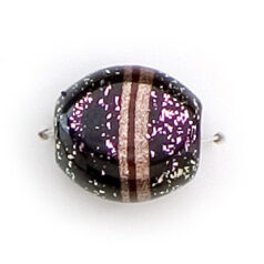 Bead, Dichroic Glass, 15mm flat oval