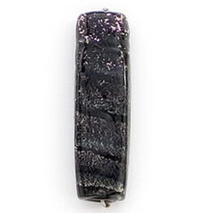Bead, Dichroic Glass, 32mm flat rectangular tube