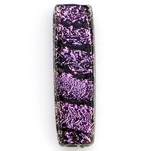 Bead, Dichroic Glass, 32mm flat rectangular tube