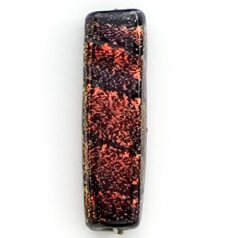 Bead, Dichroic Glass, 32mm flat rectangular tube