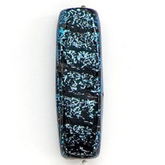 Bead, Dichroic Glass, 32mm flat rectangular tube