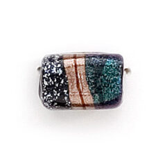 Bead, Dichroic Glass, 12mm rectangular tube
