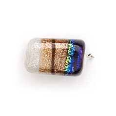 Bead, Dichroic Glass, 12mm rectangular tube