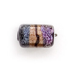 Bead, Dichroic Glass, 12mm rectangular tube
