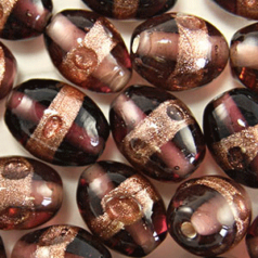 Oval glass beads - 11x13mm - LIGHT PURPLE