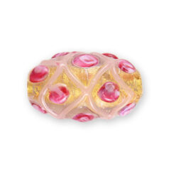14 x 25mm Oval 24KT Goldfoil Venetian Glass Bead - Light Pink