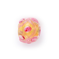 14mm Round 24KT Goldfoil Venetian Glass Bead - Light Pink