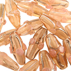 Oval Tube Glass Beads - 10x22mm (hole size 1.5mm) Dusty Rose