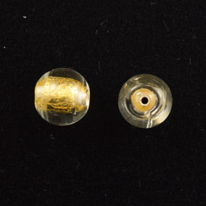 Beads, 24 Karat Gold Foil, 10mm Round, CRYSTAL