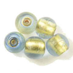 Beads, 10mm 24 Karat Gold Foil Round, SAPPHIRE