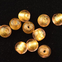6mm Round 24KT Goldfoil Venetian Glass Bead - Rosaline