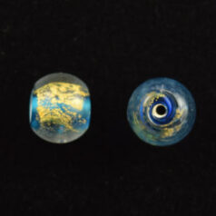 Beads, 24 Karat Gold Foil, 10mm Round, TURQUOISE