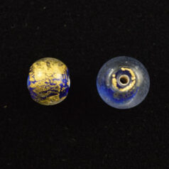 Beads, 24 Karat Gold Foil, 10mm Round, SAPPHIRE