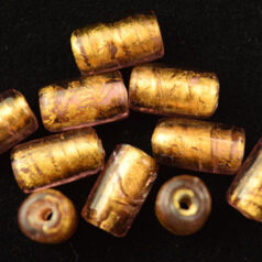 8x12mm Tube 24KT Goldfoil Venetian Glass Bead - Light Amethyst