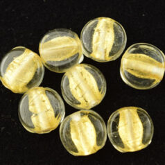 6x10mm Disc 24KT Goldfoil Venetian Glass Bead - Crystal