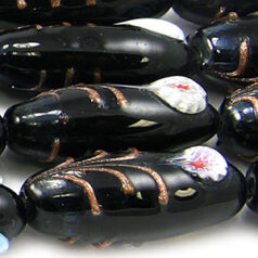 27x10mm Tube w/Fiori Cane, BLACK