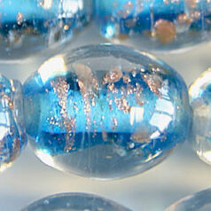 9x10mm Oval, Goldswirl Bead, BLUE