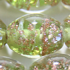9x10mm Oval, Goldswirl Bead, CHARTREUSE