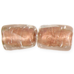 11x14mm Flat Twist Goldswirl Glass Bead - Crystal