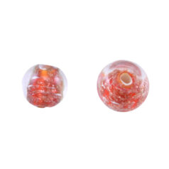 8mm Round Goldswirl Glass Bead - Red