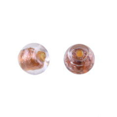 8mm Round Goldswirl Glass Bead - Amber
