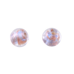 8mm Round Goldswirl Glass Bead - Light Sapphire