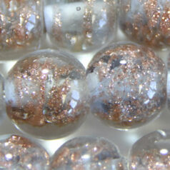8mm Round Goldswirl Glass Bead - Sapphire