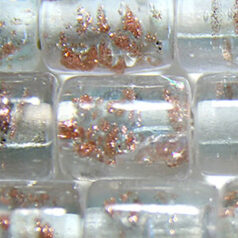 8x10mm Tube Bead - Goldswirl - AQUA