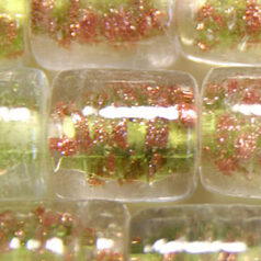 8x10mm Tube Bead - Goldswirl - CHARTREUSE