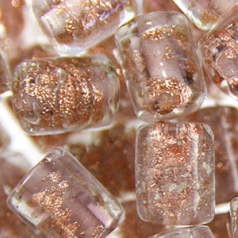 8x10mm Tube Bead - Goldswirl - LIGHT AMETHYST