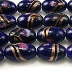 10x16mm Oval Goldstripe,  ROYAL BLUE