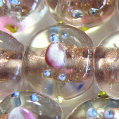 9x12mm Flat Venetian Glass Bead - Pink