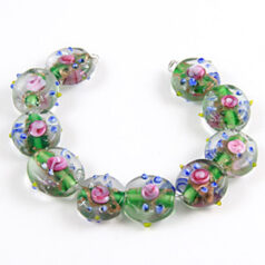 9x12mm Flat Venetian Glass Bead - Green
