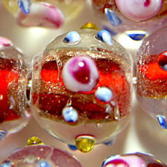 10mm Round Venetian Glass Bead - Red