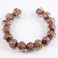 10mm Round Venetian Glass Bead - Pink