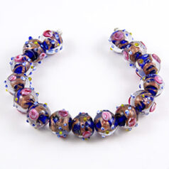 10mm Round Venetian Glass Bead - Dark Blue