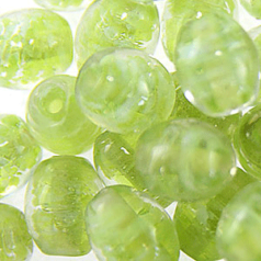8x10mm Oval Colorlined Glass Bead - Light Green