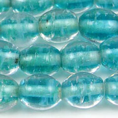 8x10mm Oval Colorlined Glass Bead - Teal