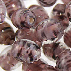 8x10mm Oval Colorlined Glass Bead - Purple